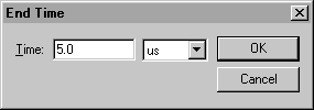 End Time dialog box
