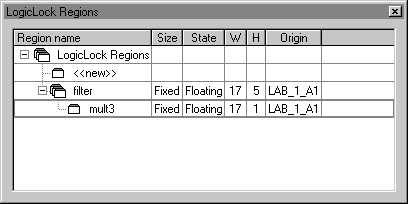 Child LogicLock Region