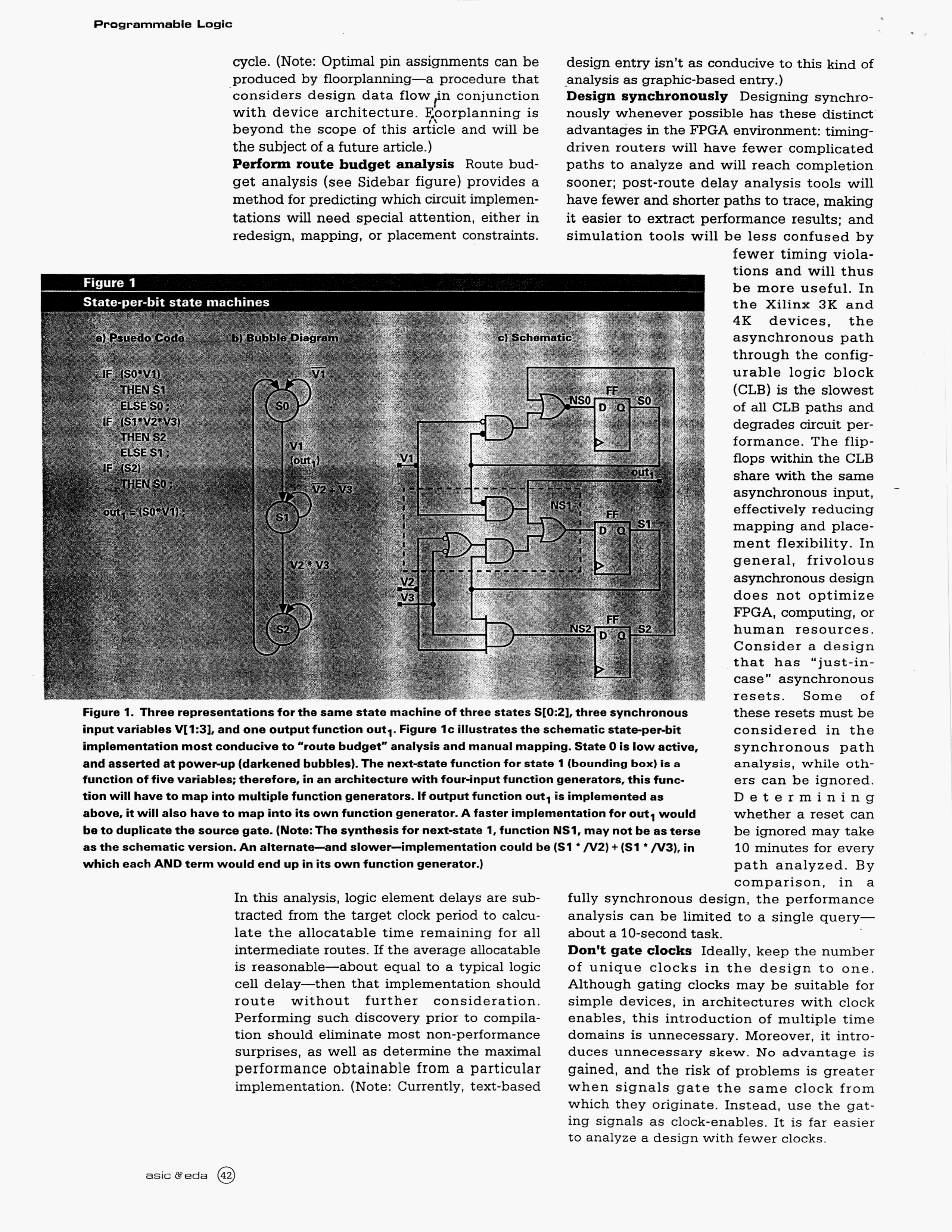 * Design Tips for High-Performance FPGA Design, Stephen Wasson, October 1994, ASIC & EDA page 2 *